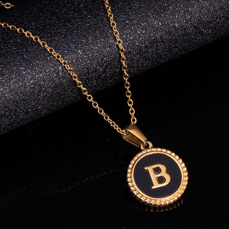 Black Letter Necklace