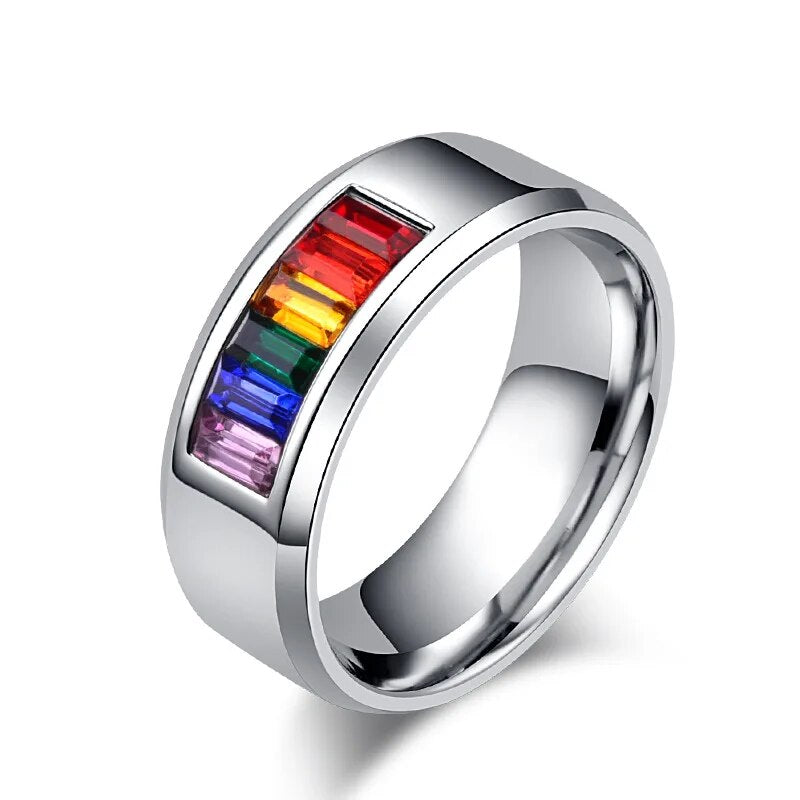 LGBP Rainbow crystal ring