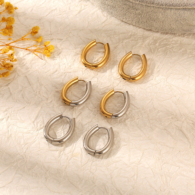Stainless Oval Earrings
