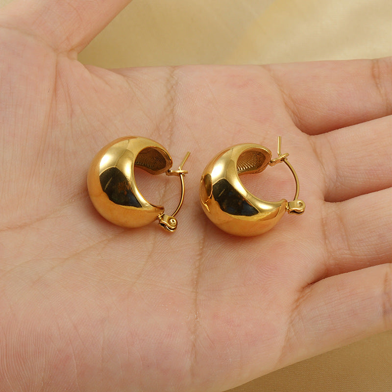 Hollow Titanium Earring