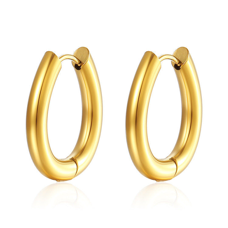 Stainless Oval Earrings