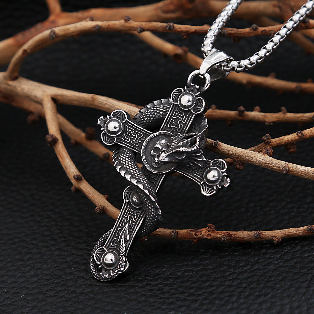 Gothic Skull Cross Necklace