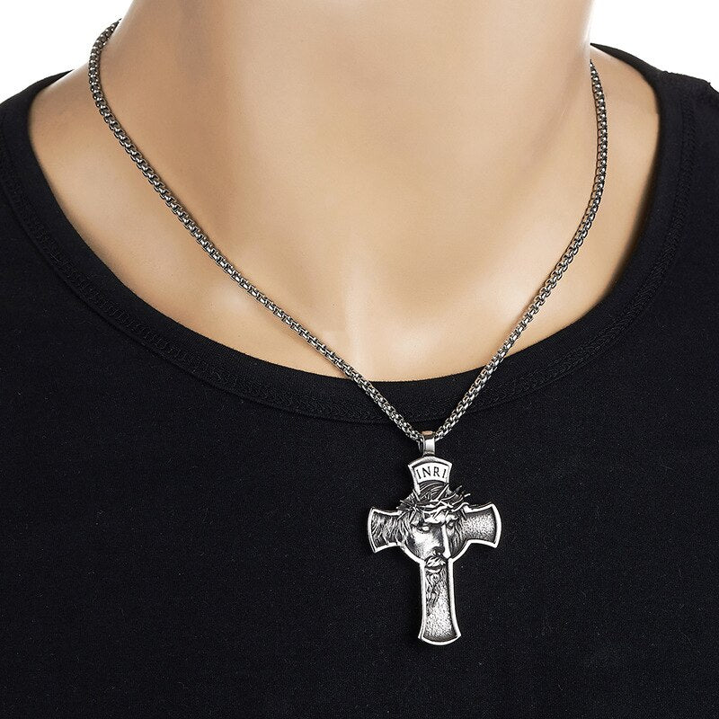 Jesus Cross Face Necklace