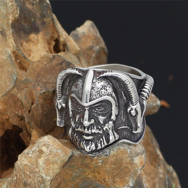 Odin Sheep Head Rune Ring