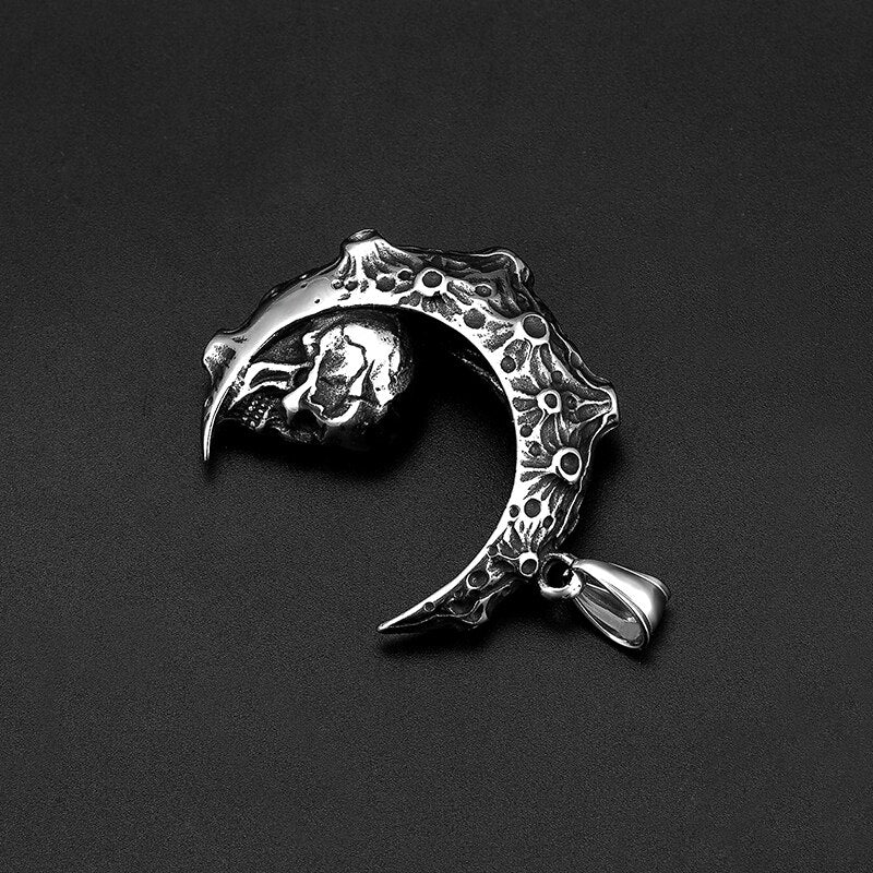 Moon Skull Pendant Necklace