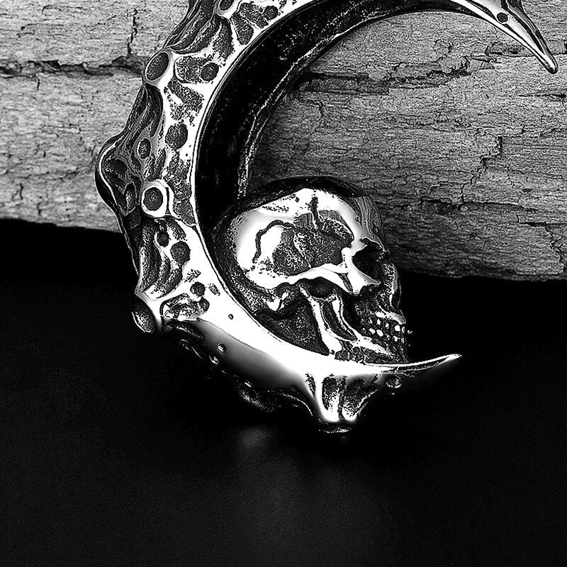 Moon Skull Pendant Necklace