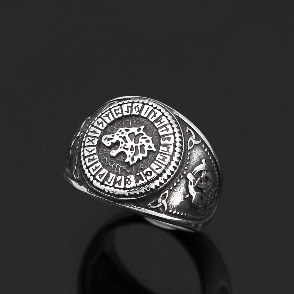 Odin's Wolf Rune Ring