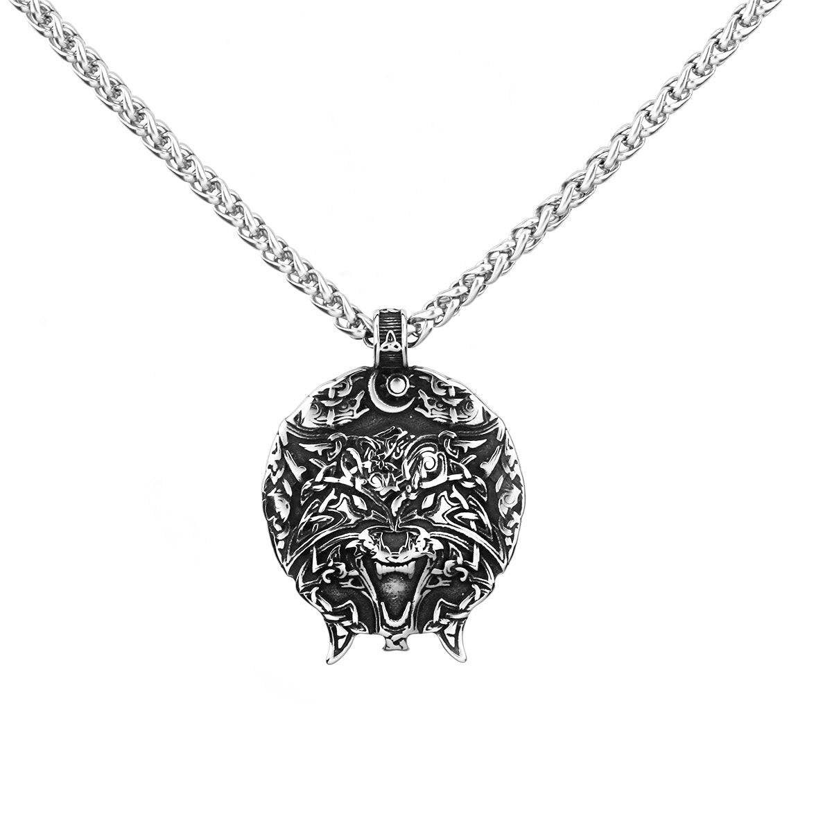 Head Celtic Wolf Necklace