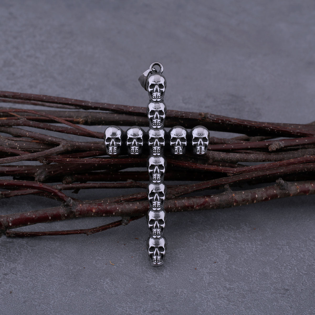 Neo-Gothic Cross Skull Necklace