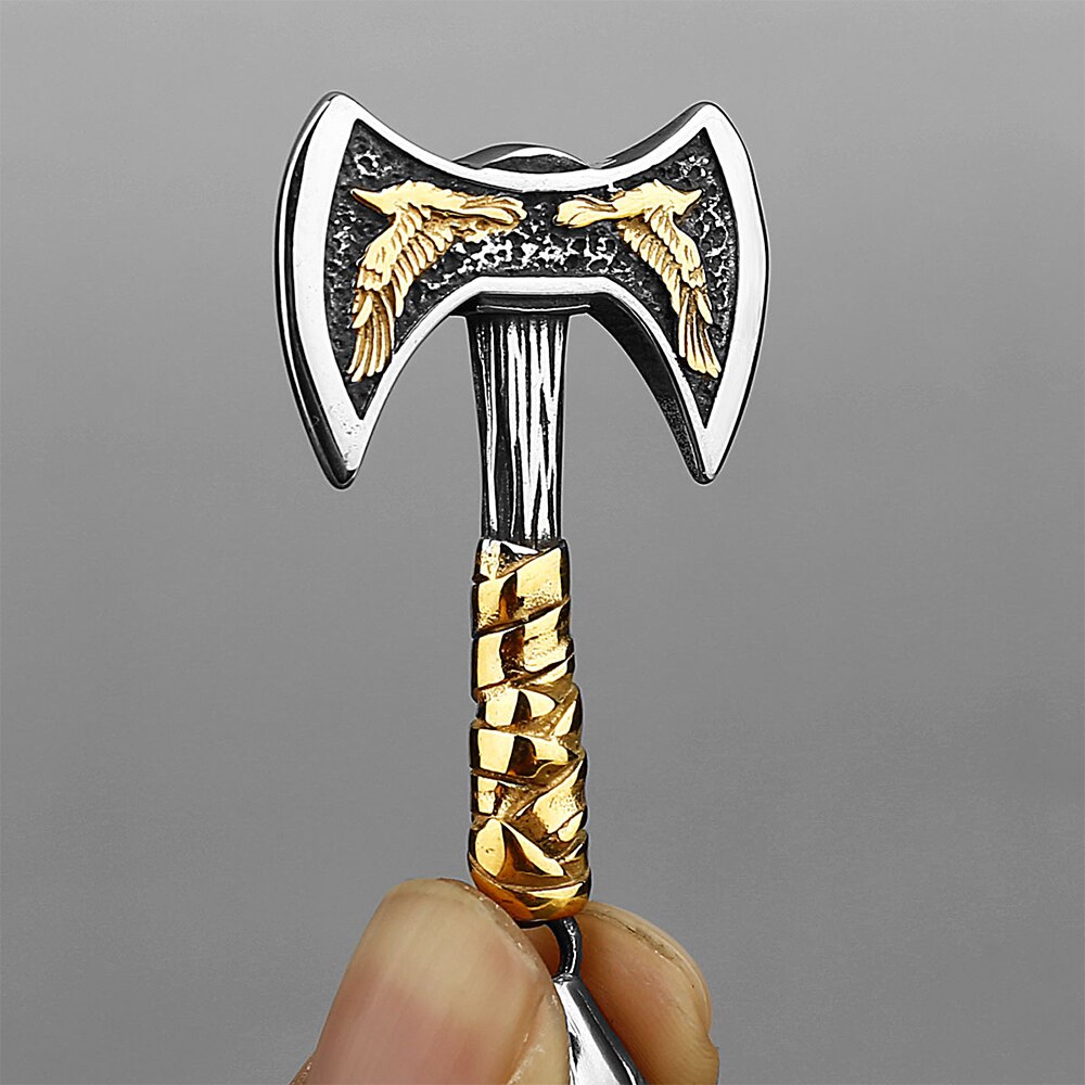Odin Crow Axe Necklace