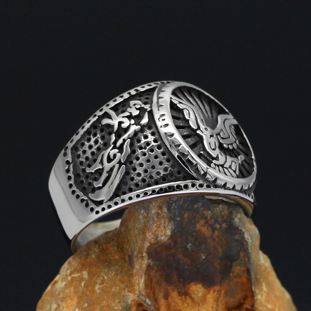 Odin symbol Raven Woil Ring
