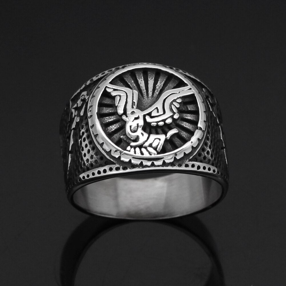 Odin symbol Raven Woil Ring