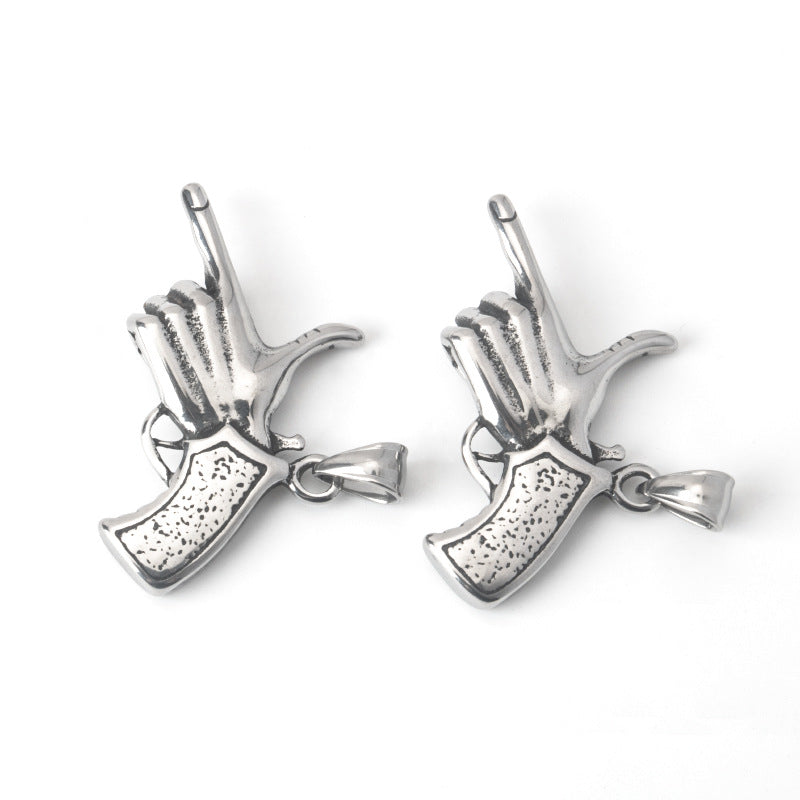 Pistol Pendant Necklace