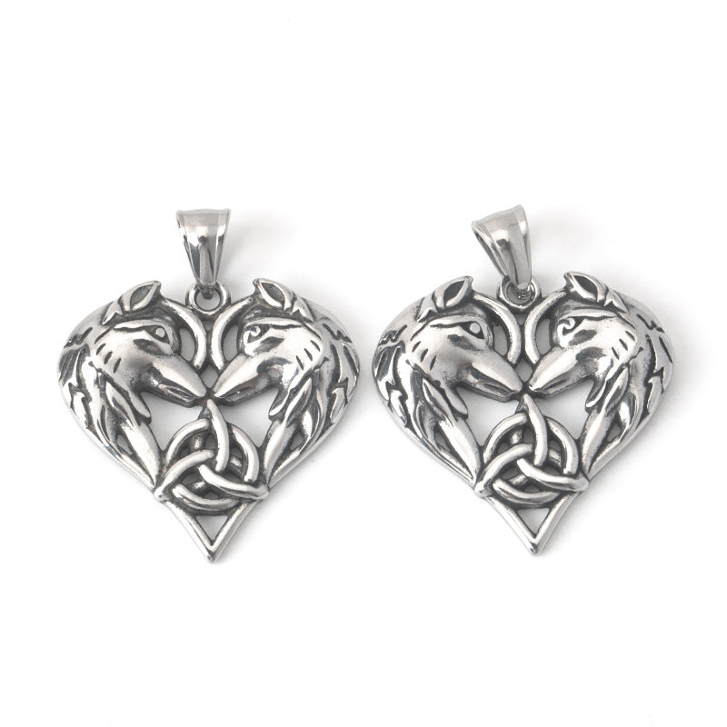 Heart Wolf Necklace