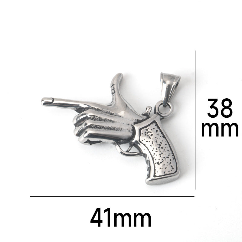 Pistol Pendant Necklace