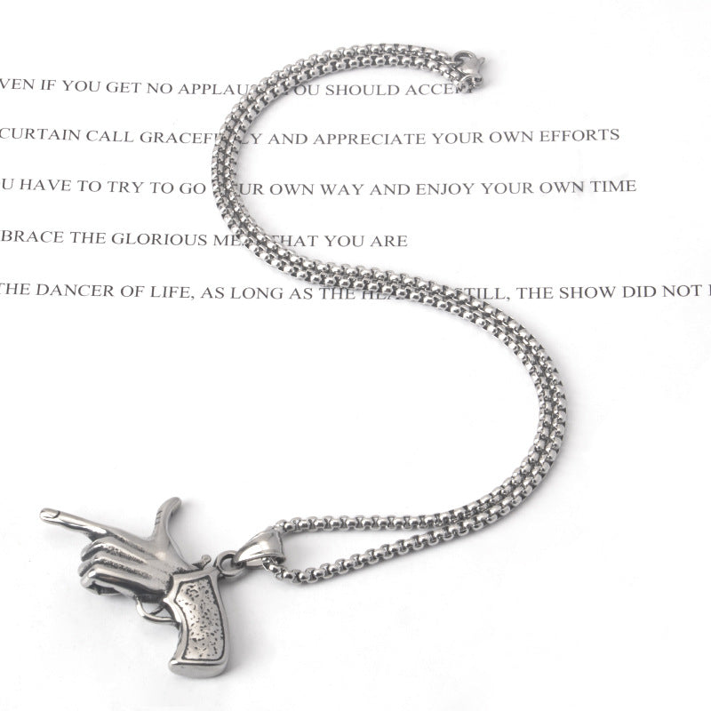 Pistol Pendant Necklace
