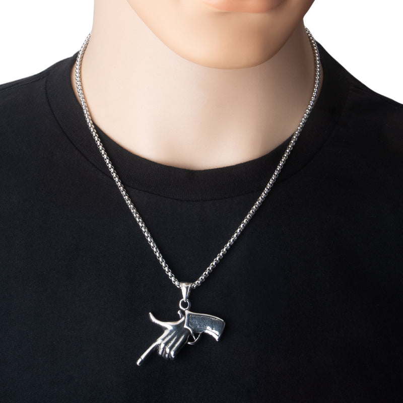 Pistol Pendant Necklace