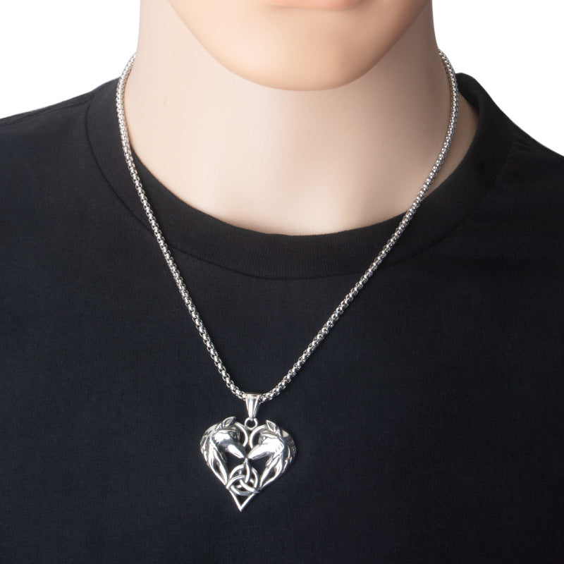 Heart Wolf Necklace