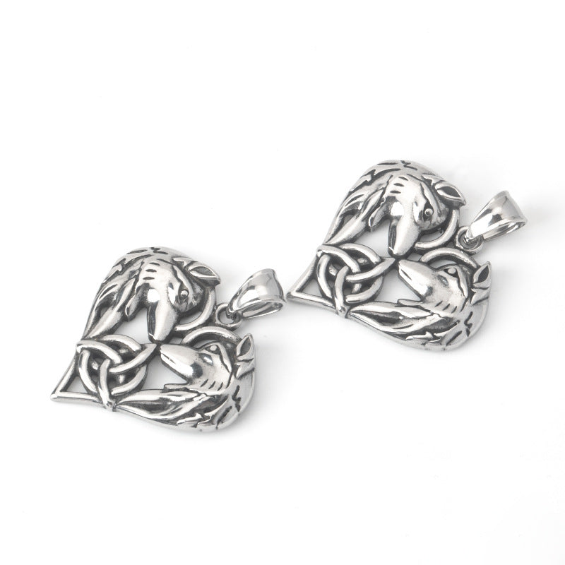 Heart Wolf Necklace