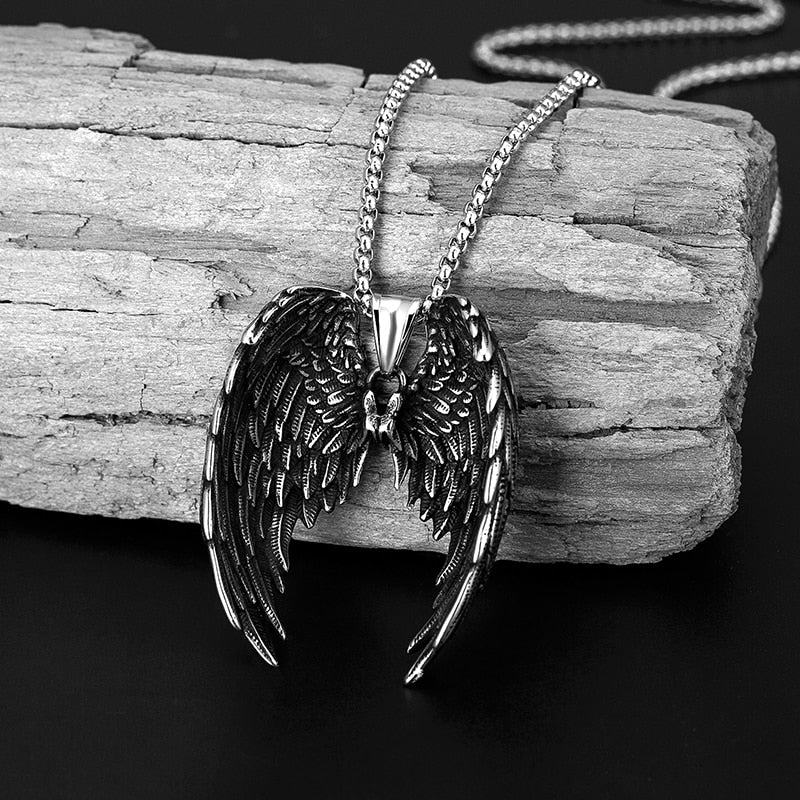 Iron Warrior Angel Wings Necklace