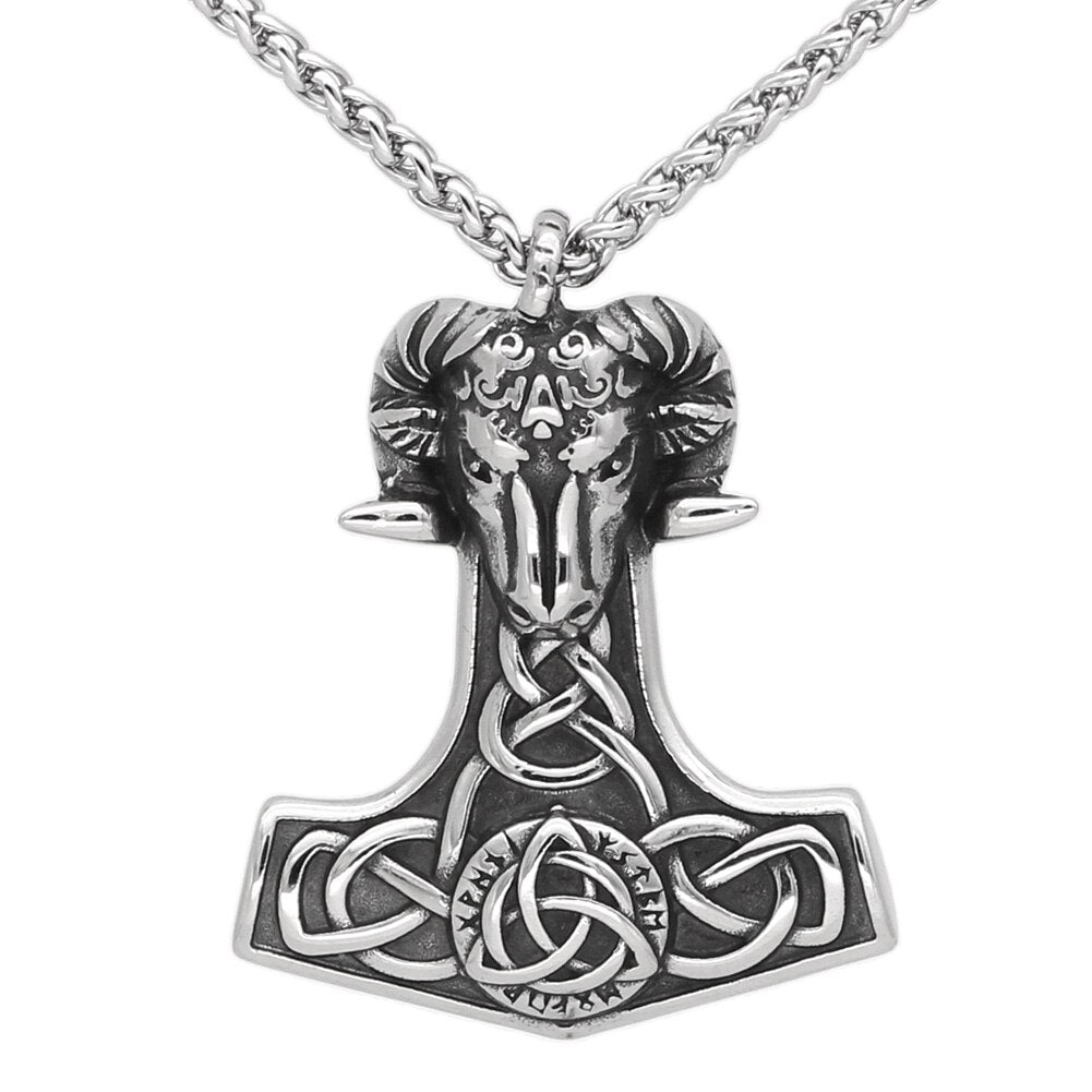 Thor Hammer Goat Necklace