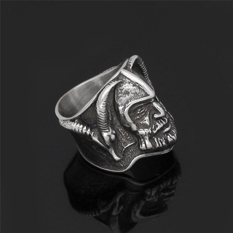 Odin Sheep Head Rune Ring