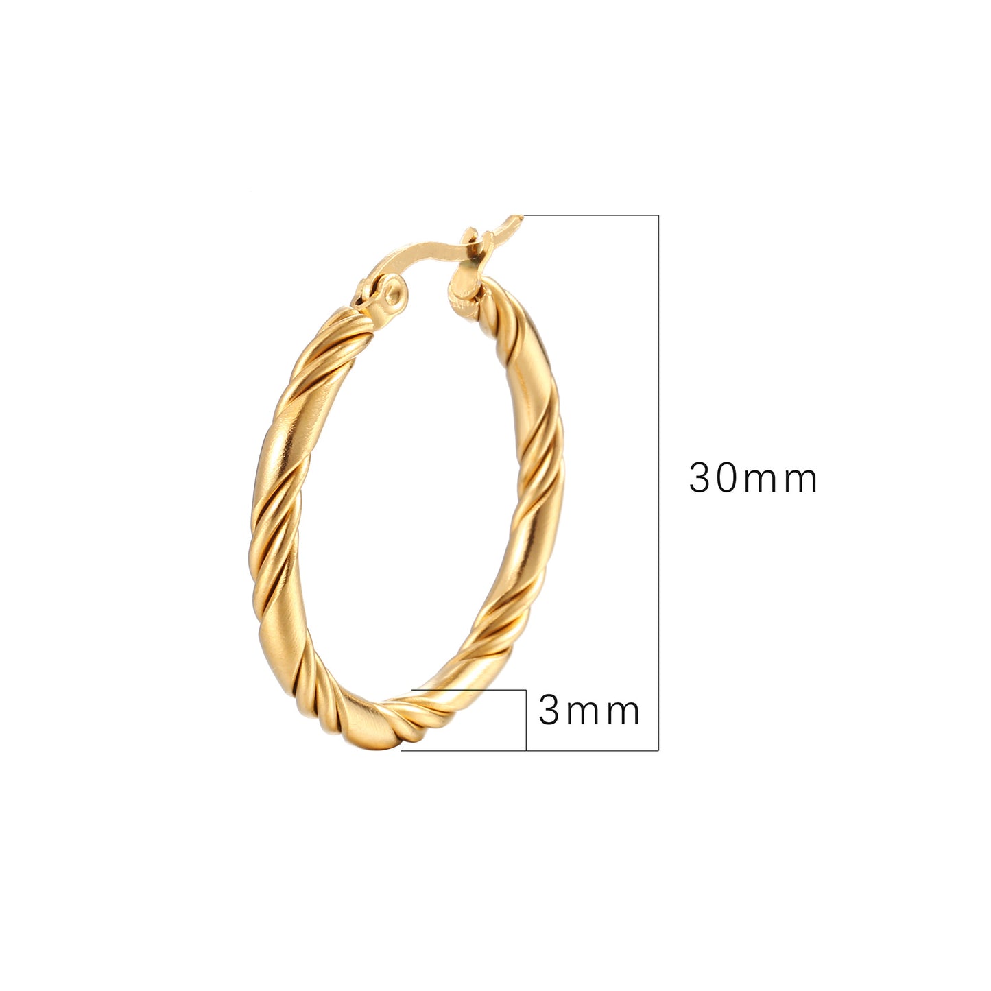 Fashion twisted round earring