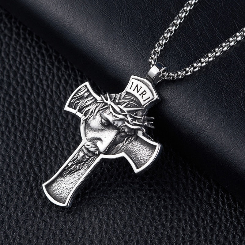 Jesus Cross Face Necklace