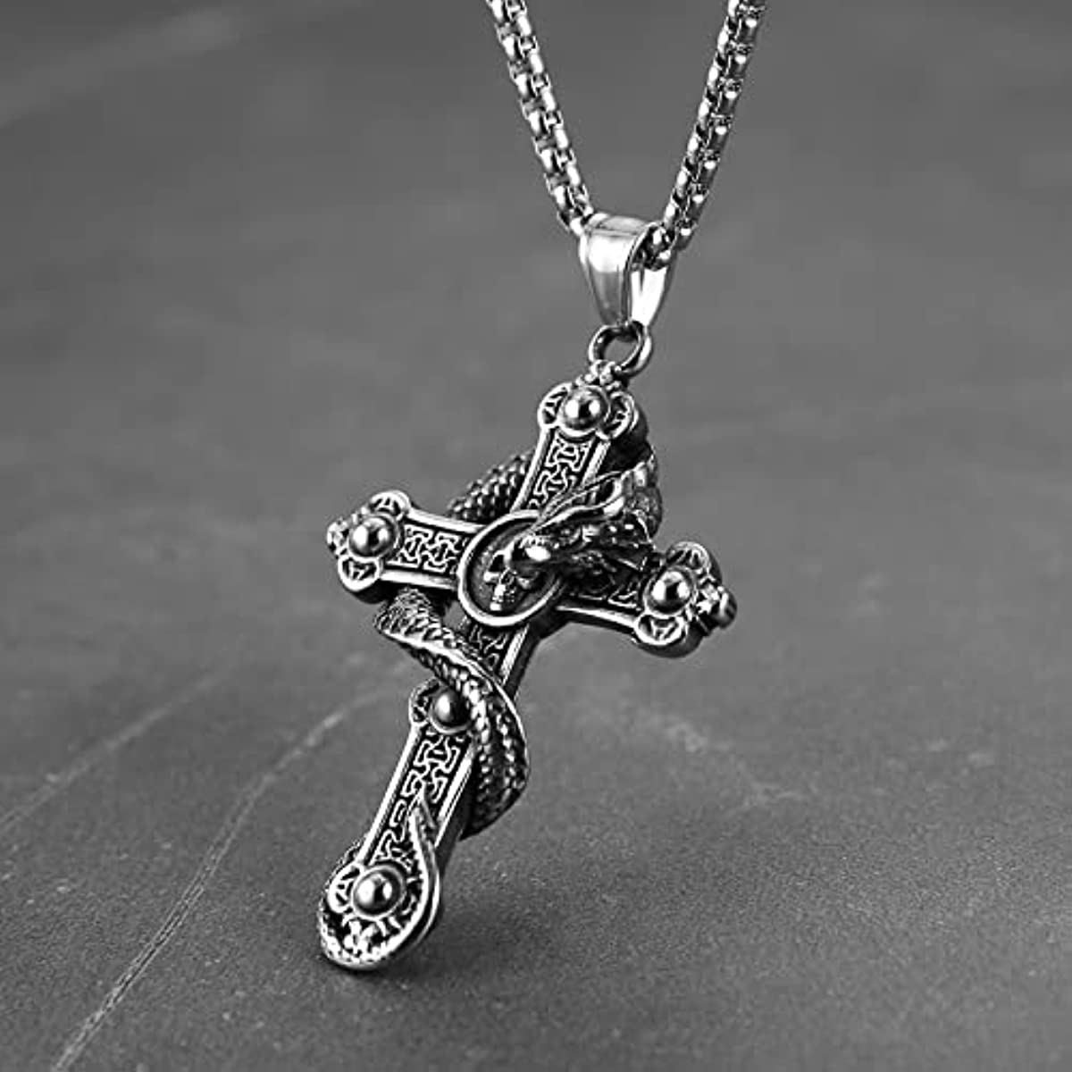 Gothic Skull Cross Necklace