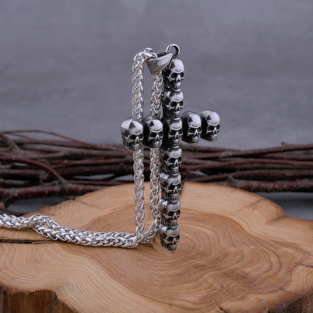 Neo-Gothic Cross Skull Necklace