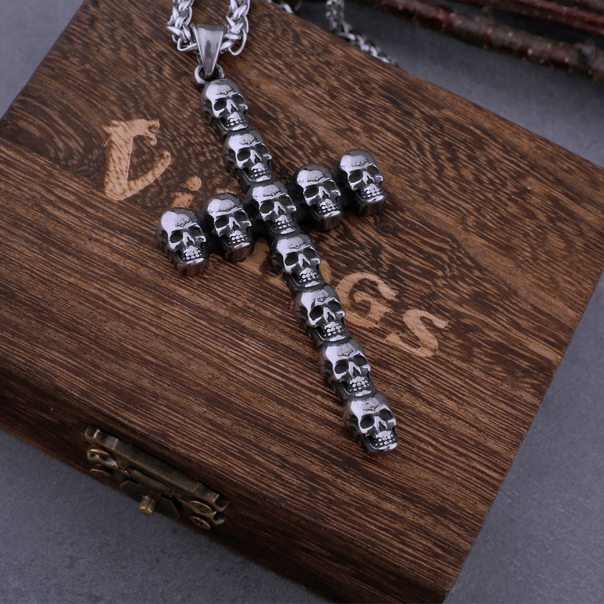 Neo-Gothic Cross Skull Necklace
