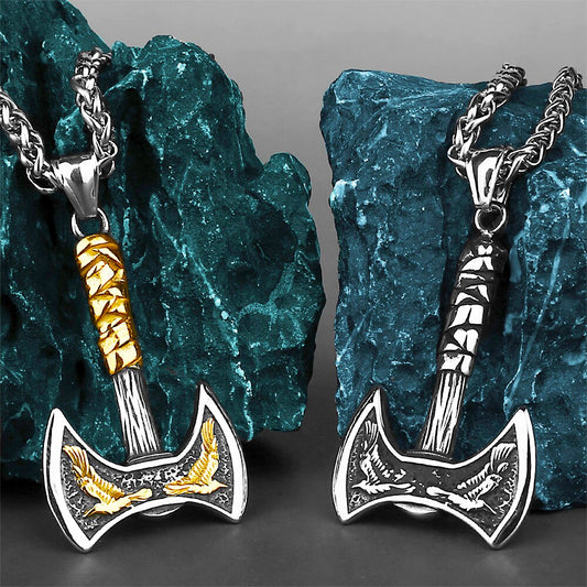 Odin Crow Axe Necklace