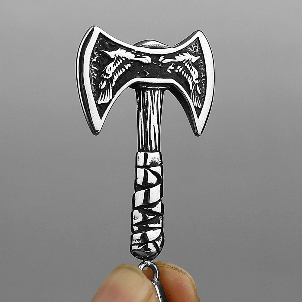 Odin Crow Axe Necklace