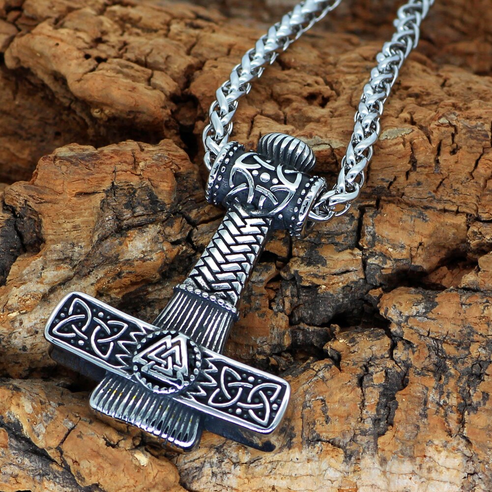 Mjolnir Valknut  Viking Necklace