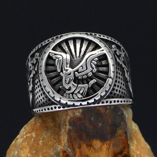 Odin symbol Raven Woil Ring
