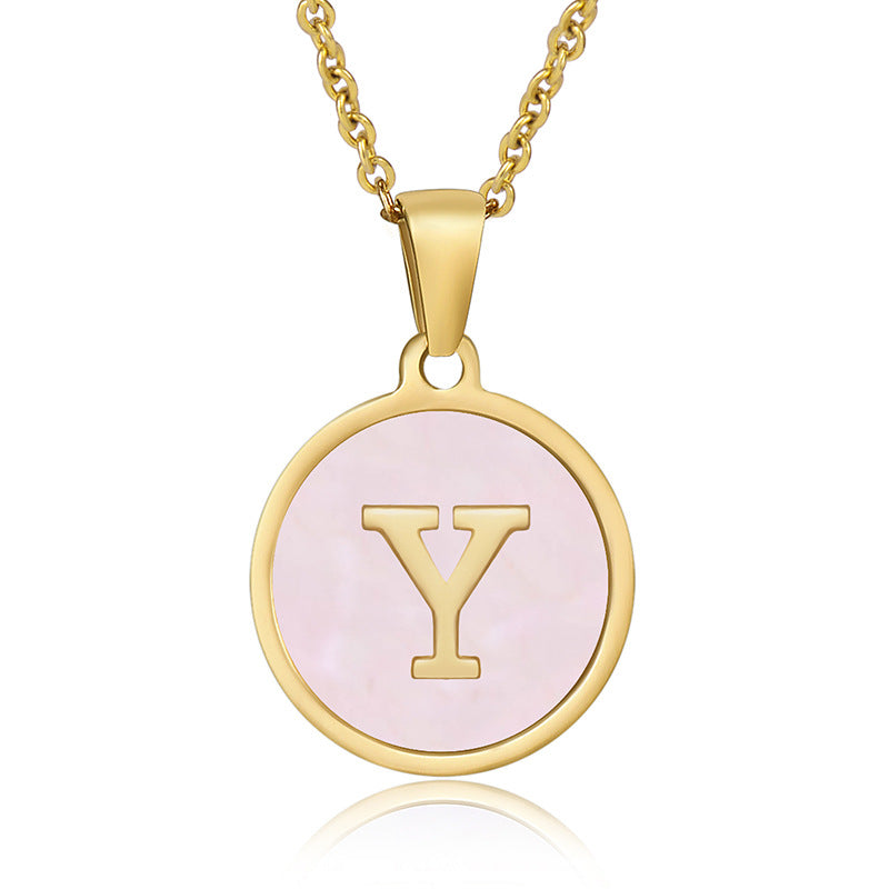 Shell letter necklace