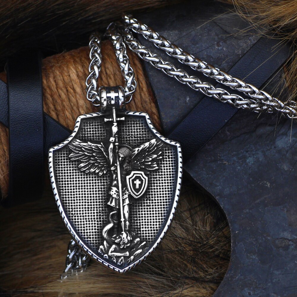 Archangel Cross Shield Necklace