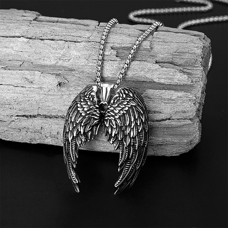 Iron Warrior Angel Wings  Necklace