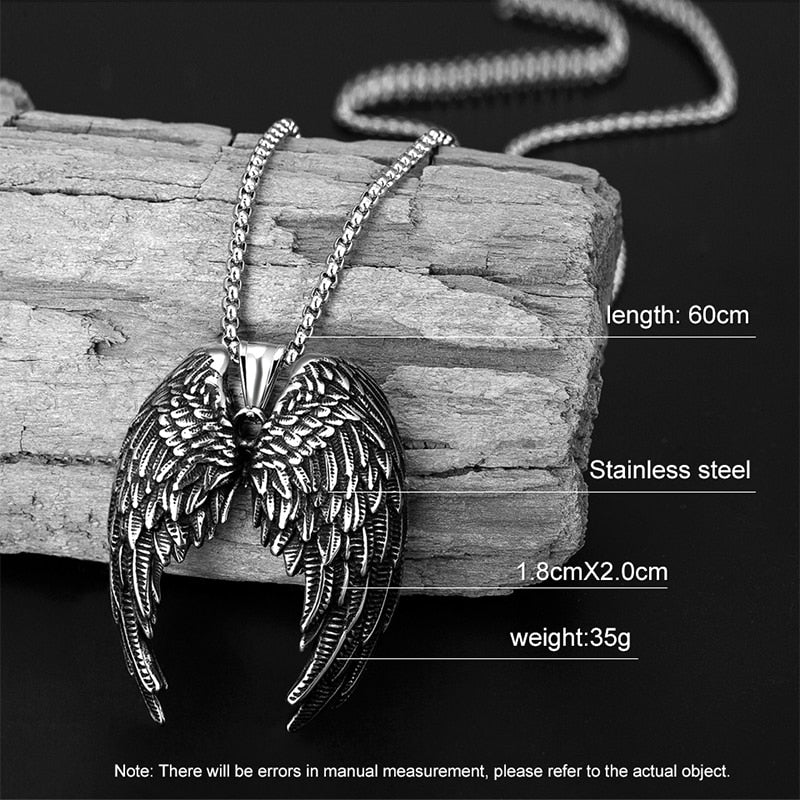 Iron Warrior Angel Wings  Necklace