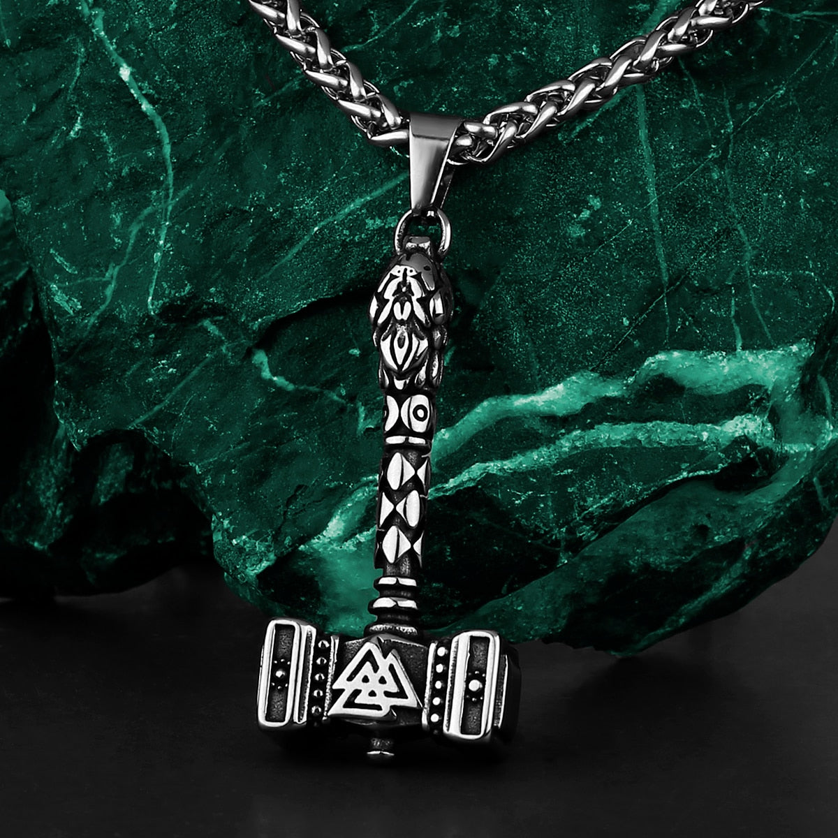 Odin's Hammer Valknut Rune Necklace