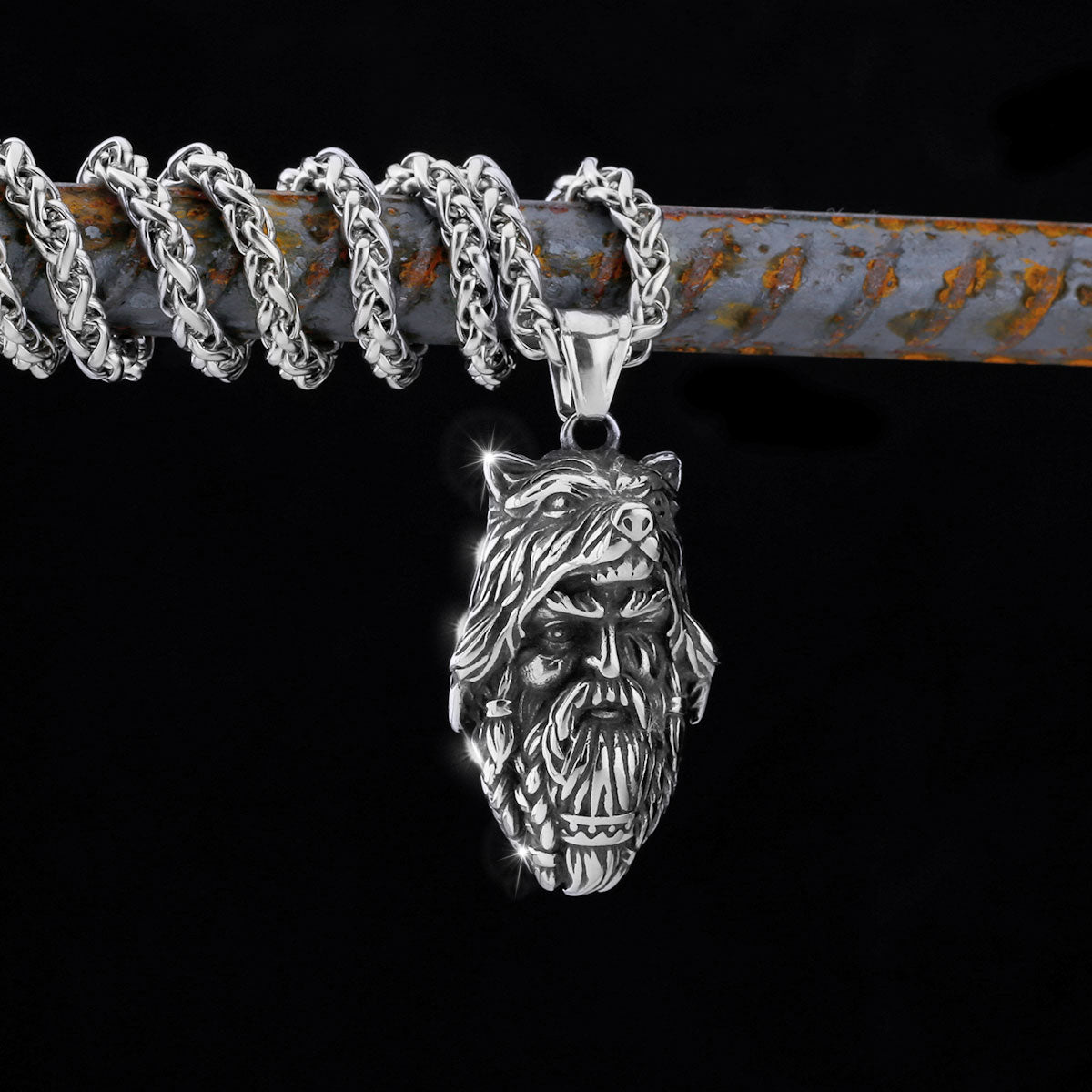 Mythology Wolf Head Pendant Necklace