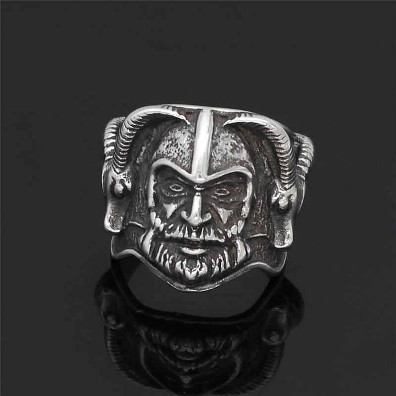 Odin Sheep Head Rune Ring