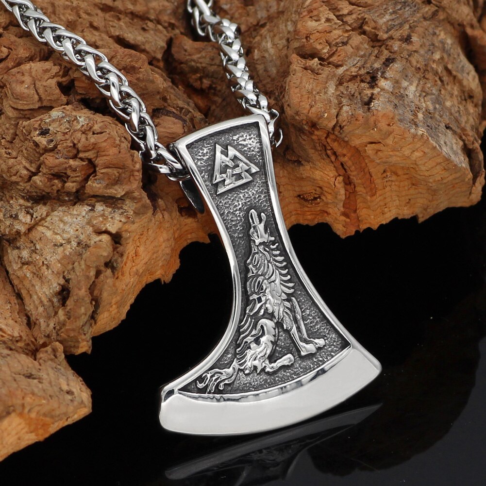 Odin Raven and Wolf Necklace