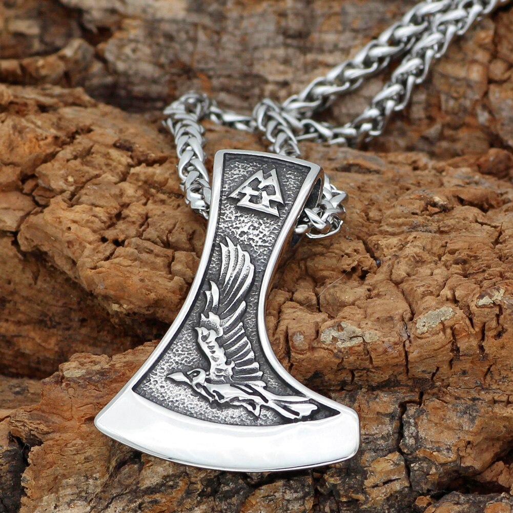 Odin Raven and Wolf Necklace